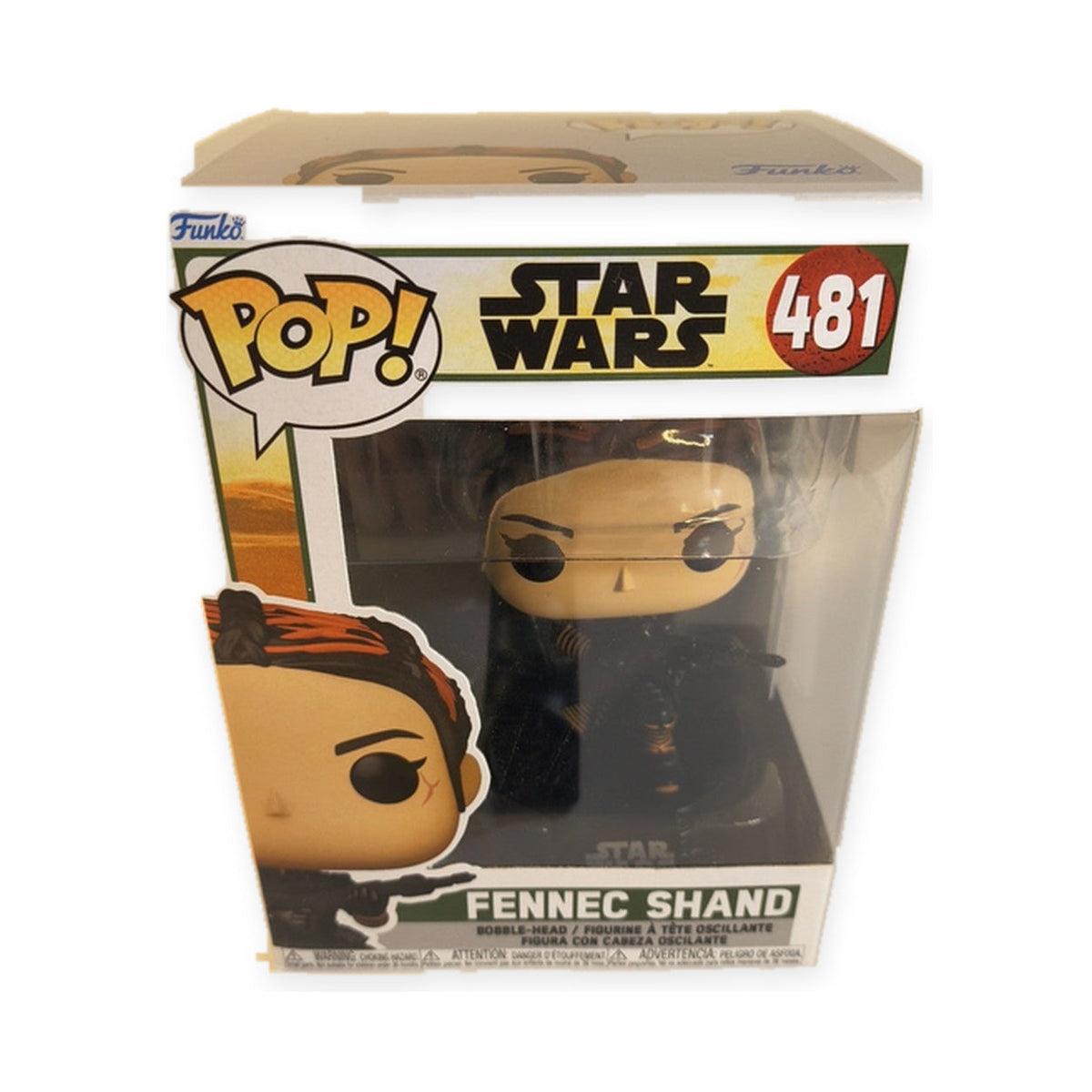 Fennec Shand #481 — Funko Pop! | Star Wars, Sticker Residue — centered product photo on white background