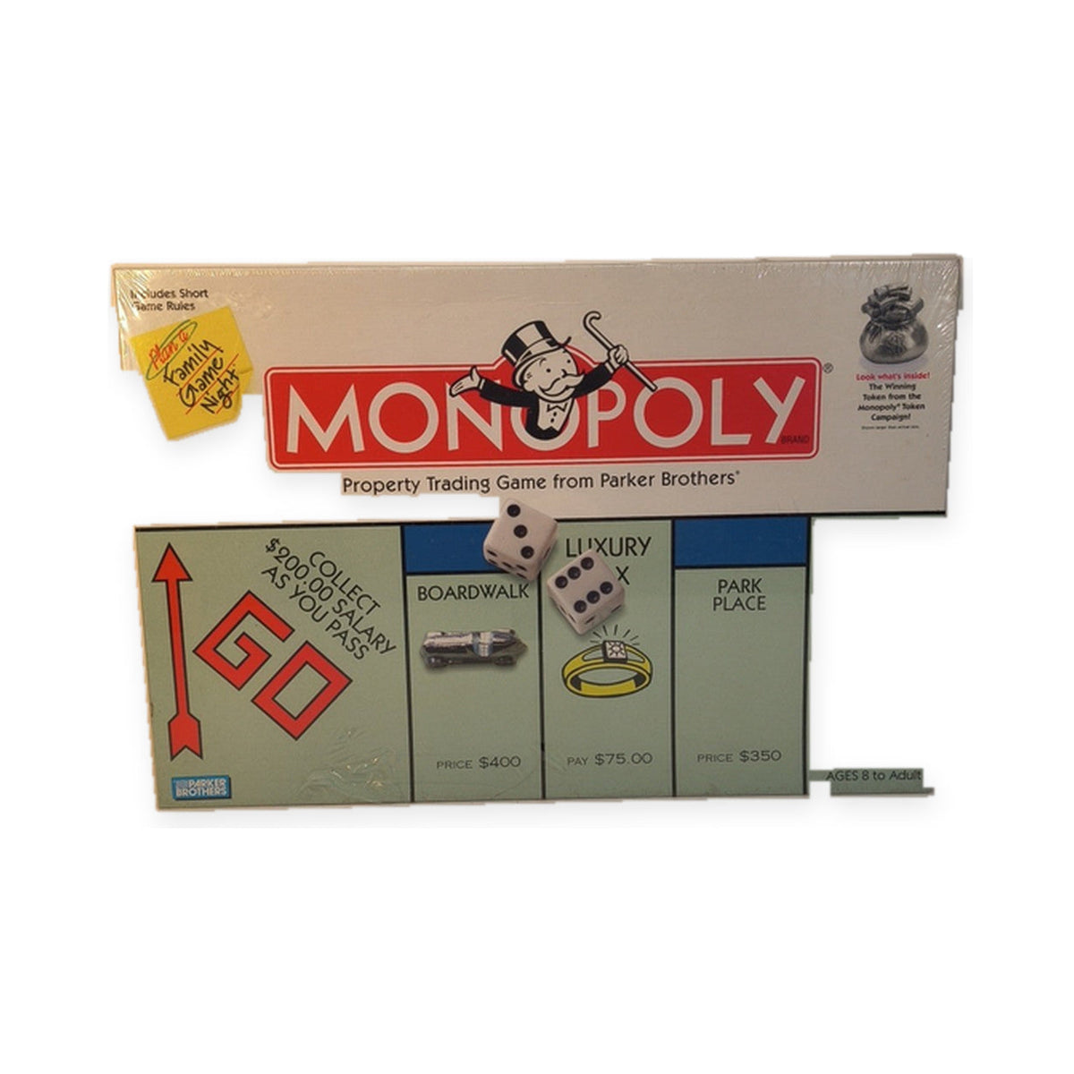 Monopoly Property Trading Board Game — 1999 Hasbro | Sealed, Torn Shrink — centered product photo on white background
