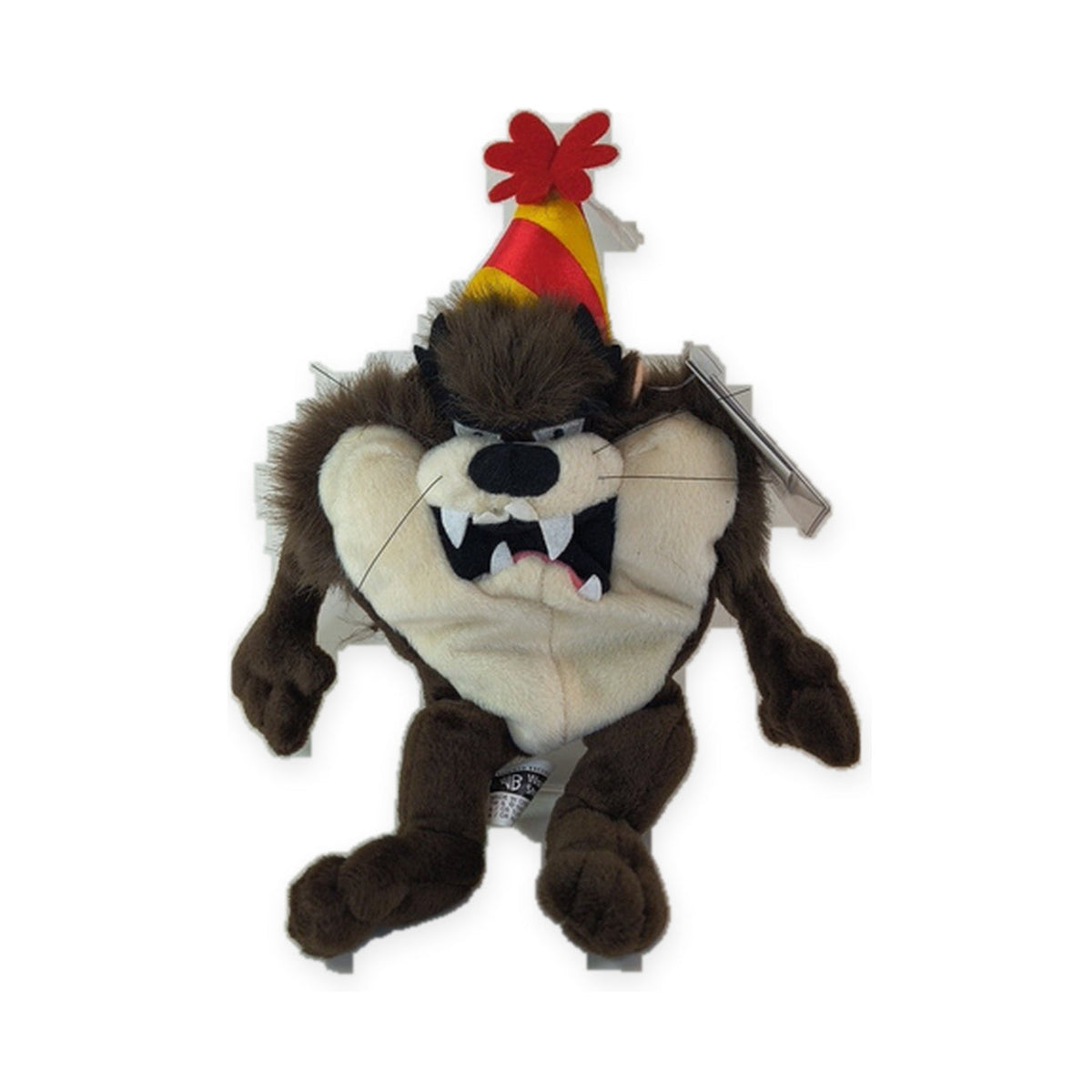 Taz Birthday Bean Bag Plush — Looney Tunes | 1998, NWT, Like New — centered product photo on white background