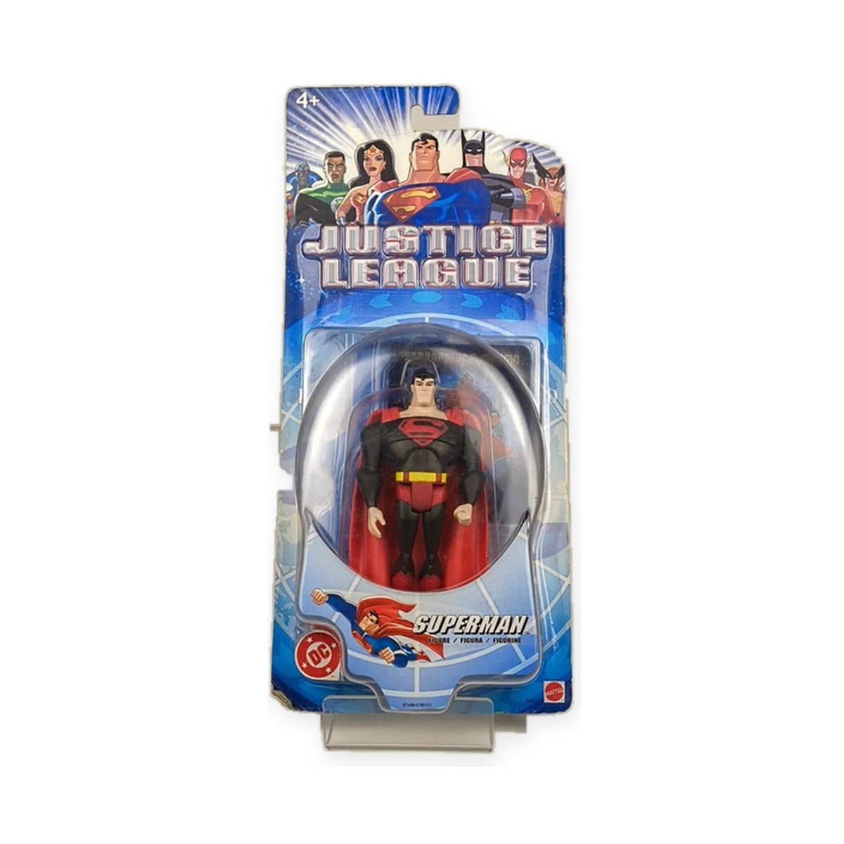 Superman Figure — Justice League Mattel 2003 | Sealed, Box Damage — centered product photo on white background