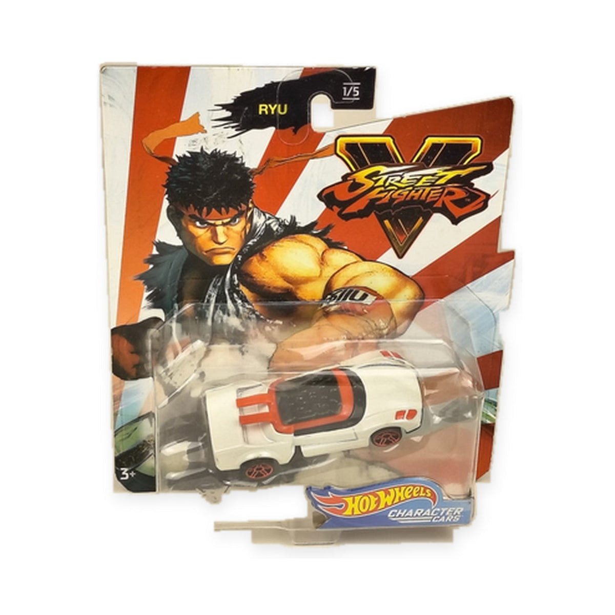 Ryu Character Car — Street Fighter V Hot Wheels | 1:64, Sealed — centered product photo on white background