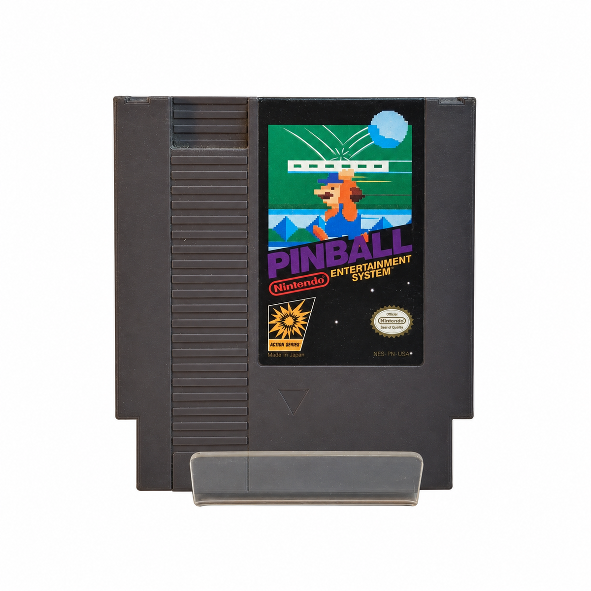 Pinball NES cartridge on white background