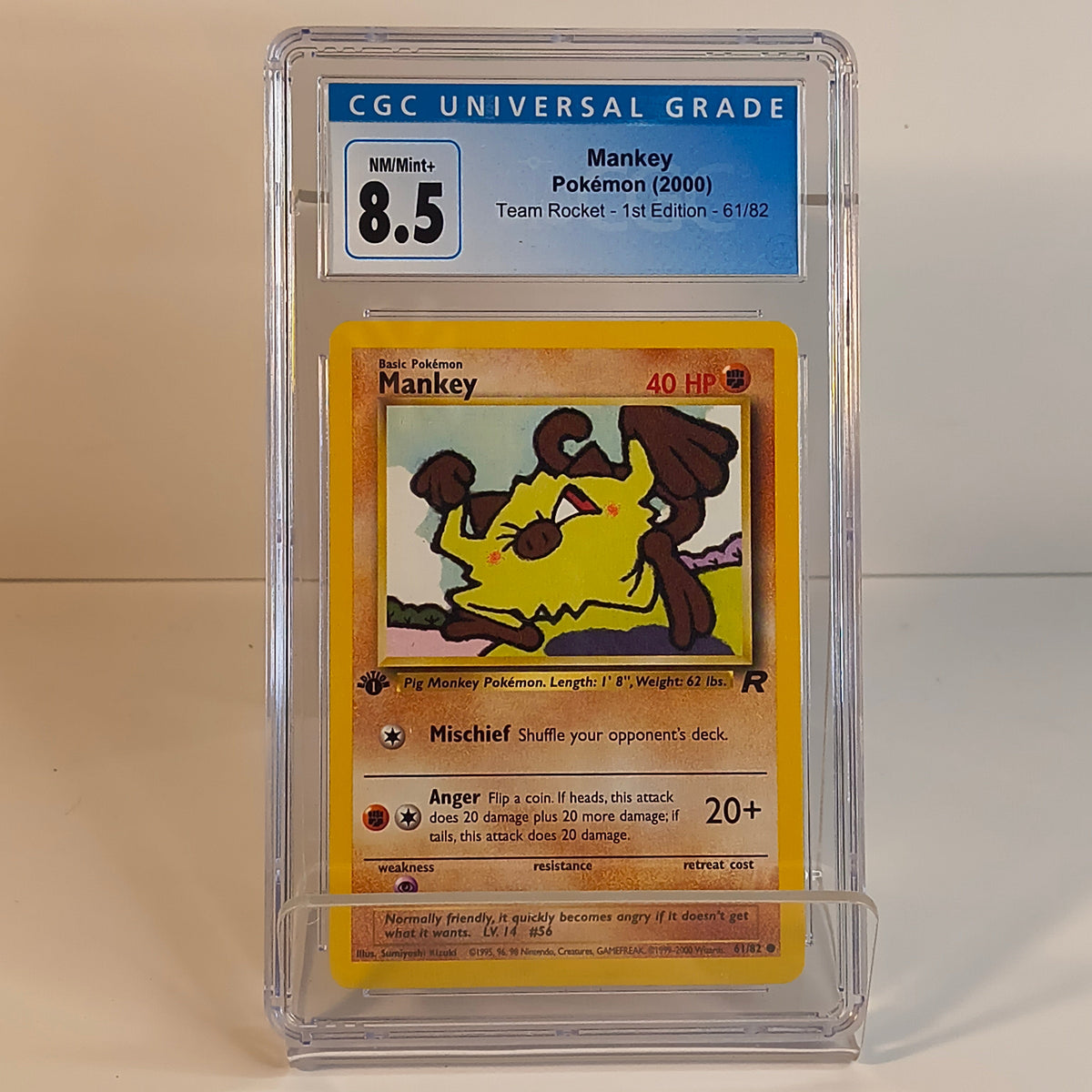Mankey Team Rocket 1st Edition CGC 8.5 graded Pokémon card