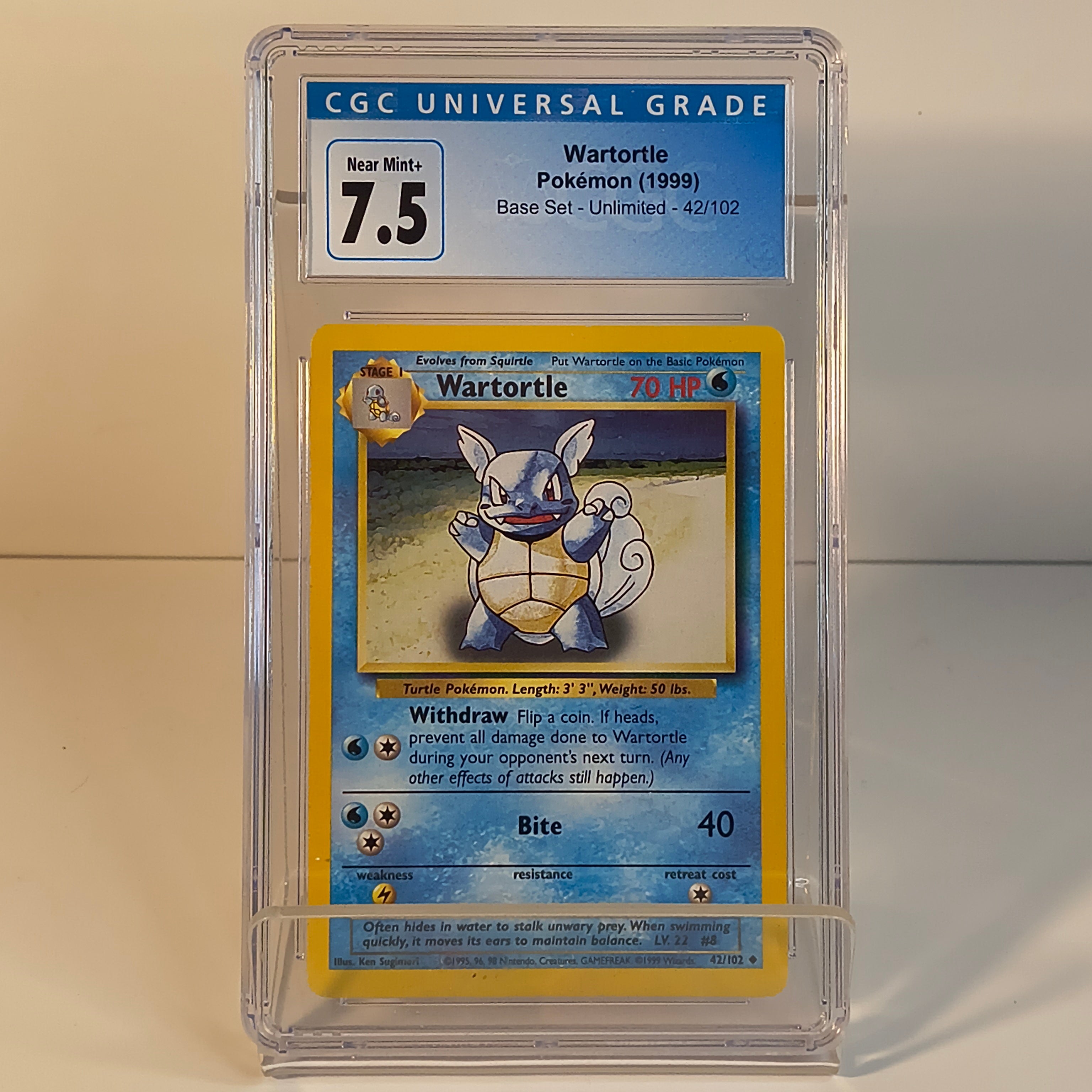 Wartortle 42/102 — Base Set | CGC 7.5 NM+