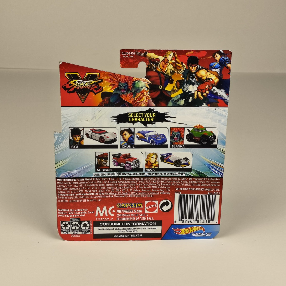 Ryu Character Car — Street Fighter V Hot Wheels | 1:64, Sealed — photo 2