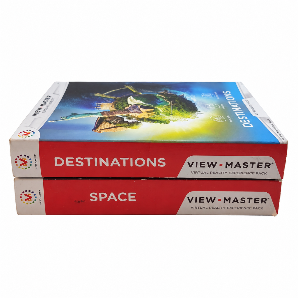 View-Master VR Experience Pack lot of two on white background